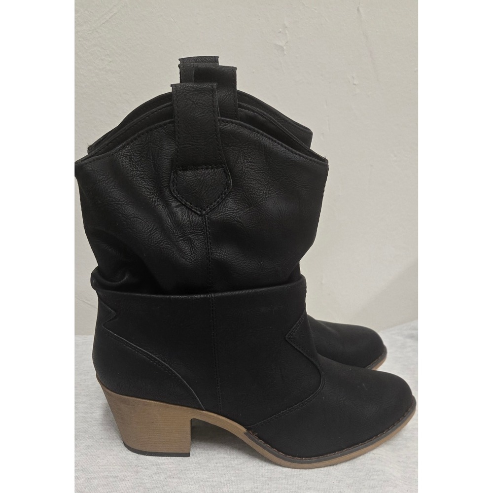Charles Albert Womens Black Slouchy Western Ankle Boots SHCWBY10CABKAM1 Size 10